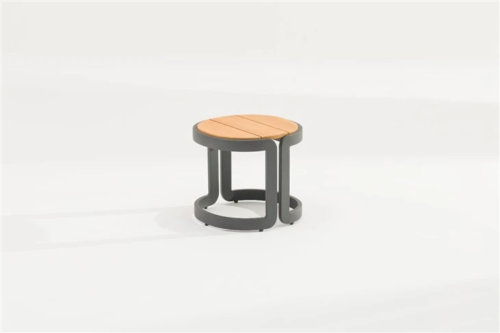 Modern Outdoor Stool & Side Table Set - Durable Aluminum & Teak Design factory