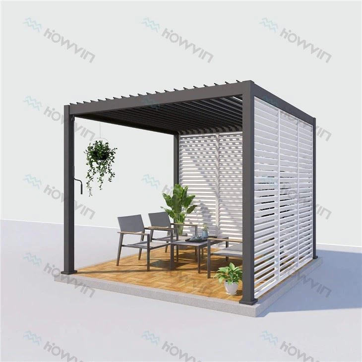 Metal Pergola With Retractable Roof And Sides