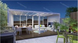 Kaarjas pergola ülestõstetava varikatusega